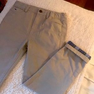 Vineyard vines boys 12 flannel lined light canvas pants. Excellent condition
